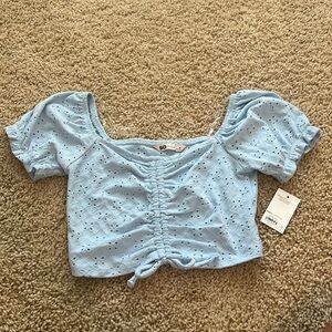 NWT women’s blue eyelet top